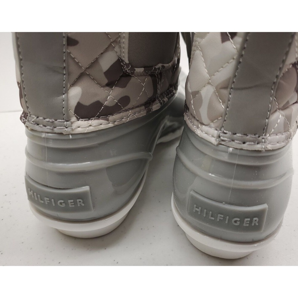 Tommy Hilfiger TW Hada Duck Boots Gray Camo Insulated Women's Sz 8M Extra Laces - Picture 4 of 8